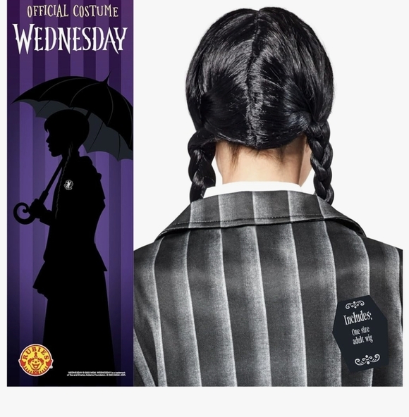 Wednesday Addams Costume Wig Adult Wig, Women, As Shown, One Size - Picture 8 of 10